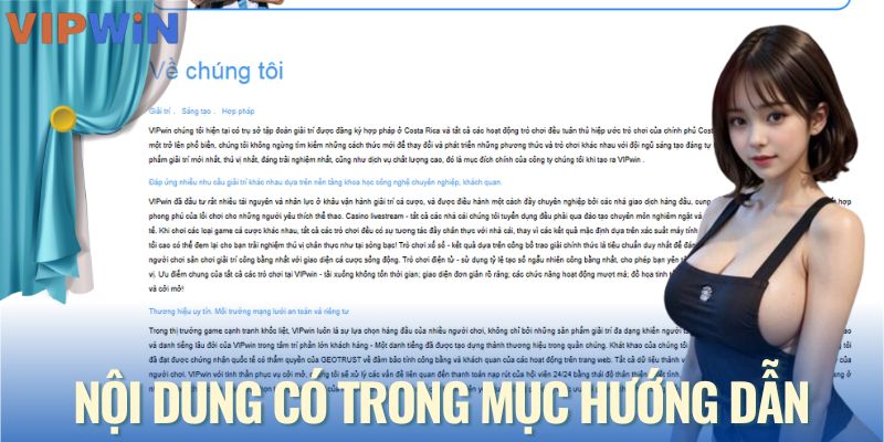 Những nội dung có trong mục hướng dẫn của nhà cái