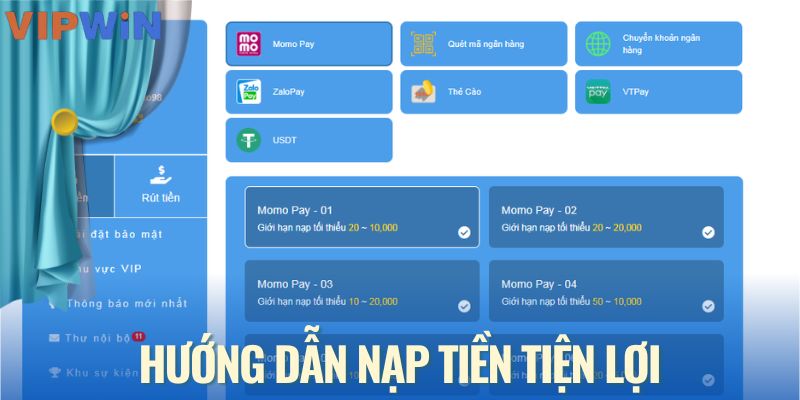 Hướng dẫn nạp tiền tiện lợi và bảo mật tuyệt đối