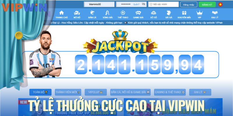 Tỷ lệ thưởng cực cao tại VIPWIN - Cơ hội đổi đời cho game thủ